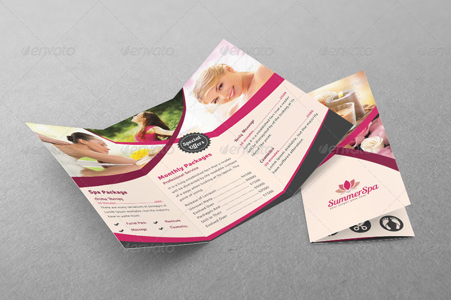 Spa & Beauty Saloon Tri-fold Brochure 