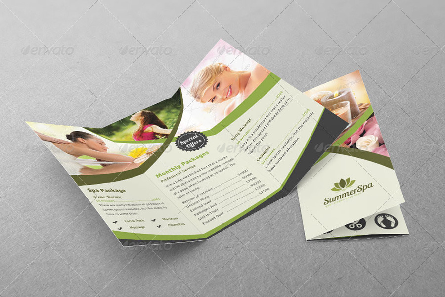 Spa & Beauty Saloon Tri-fold Brochure | Volume 12, Print Templates