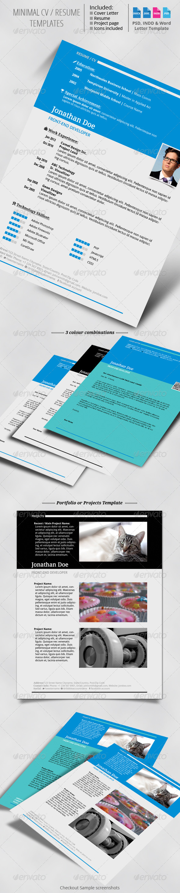 Minimal CV Resume Set - Resumes Stationery