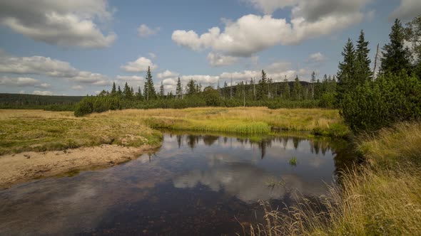 Time lapse Jizera Mountains, beautiful landscape of the Czech Republic alt