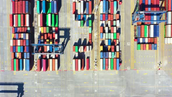 Container ship in export and import business and logistics delivery. Shipping cargo to harbor by cra alt