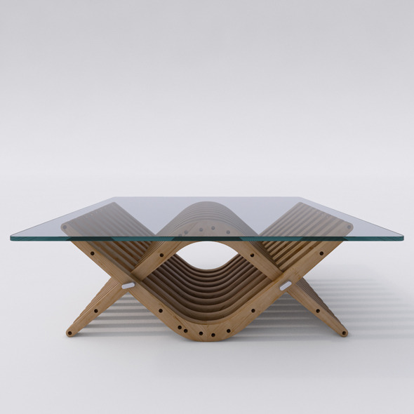 Wooden Low Table 31 BOOMERANG - 3DOcean Item for Sale