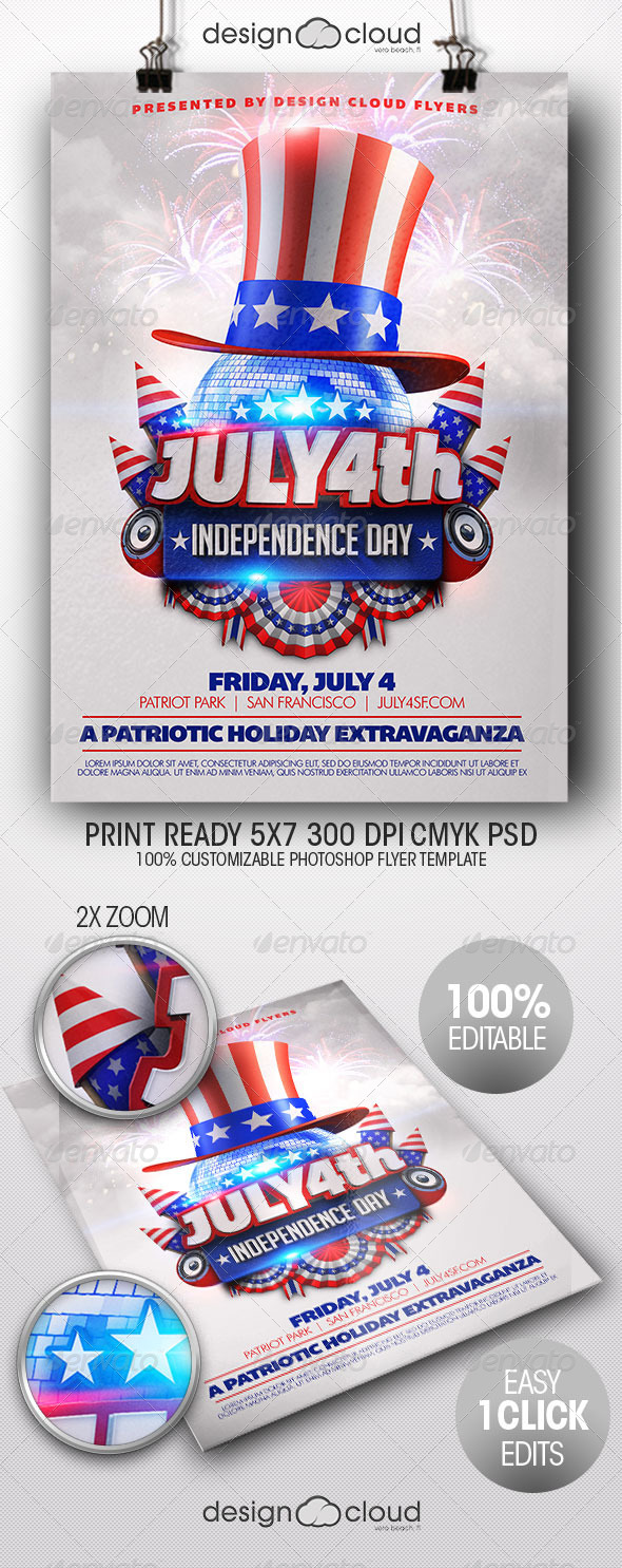 July 4th Independence Day Flyer Template - Print Templates