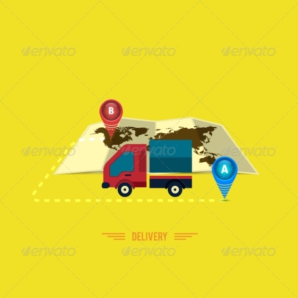 Delivery Service, Truck Symbol - Services Commercial / Shopping