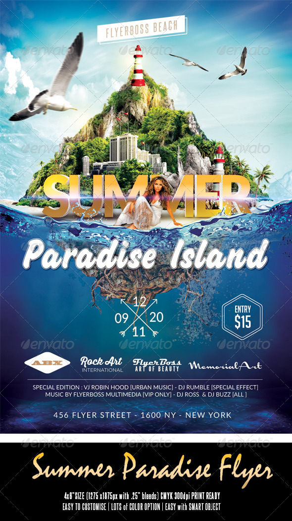 Summer Paradise Flyer - Clubs & Parties Events