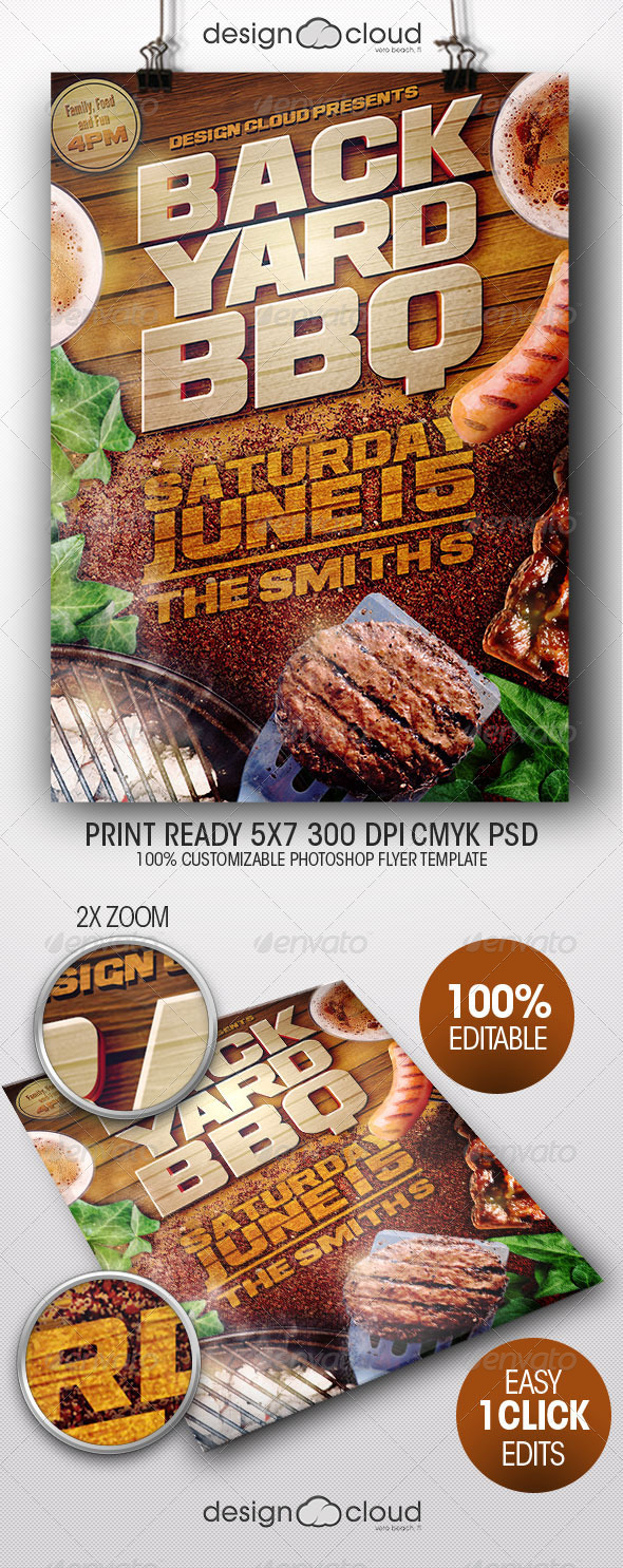 Backyard BBQ II Flyer Template by DesignCloud GraphicRiver