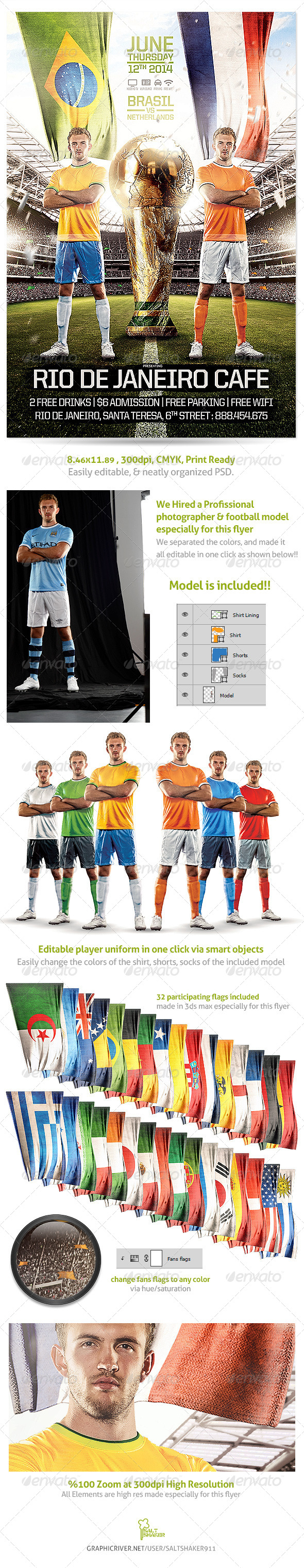 Brazil Soccer Cup 2014 Flyer - Sports Events