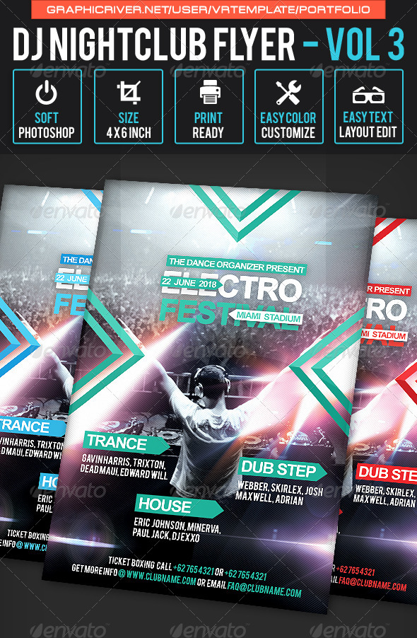 DJ NightClub Flyer Volume 3 - Clubs & Parties Events