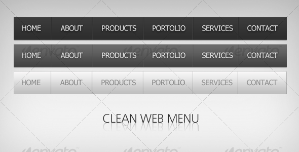 Modern black menu - Navigation Bars Web Elements
