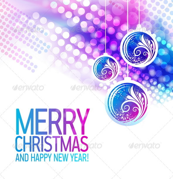 Christmas Background With Decorative Baubles - Christmas Seasons/Holidays