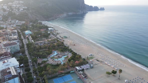 Aerial View of the Beach at the Seaside Resort Town. Turkey alt
