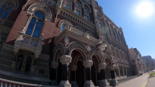The Building of the National Bank of Ukraine in Kyiv Slow Motion alt