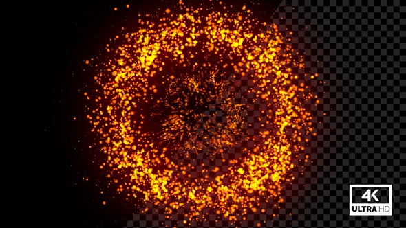 Fire Particles Shockwave Explosion 4K Alpha alt