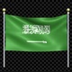 Saudi Arabia Flag Waving In Double Pole Looped - VideoHive Item for Sale
