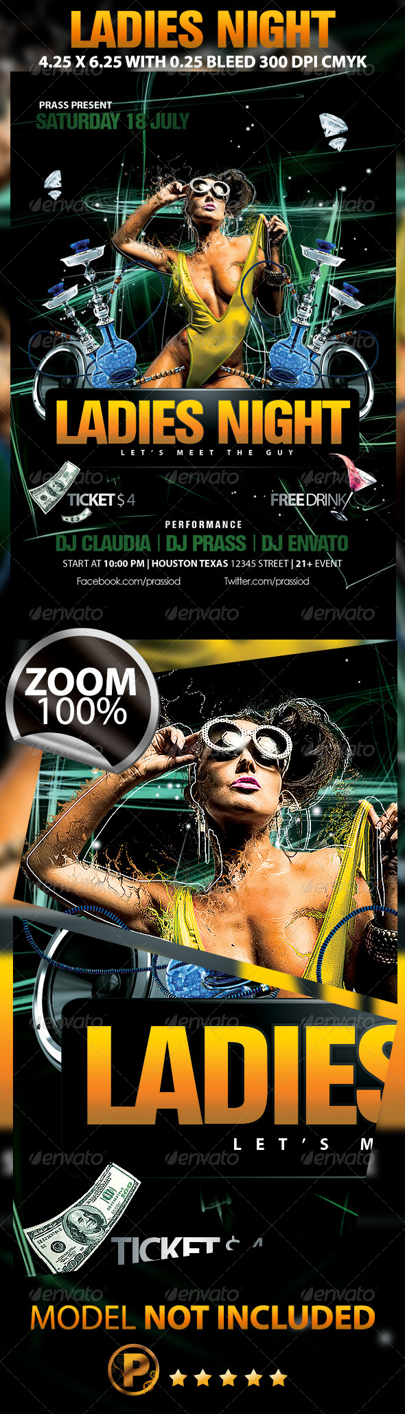 Ladies Night Flyer Template - Clubs & Parties Events