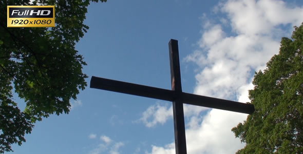 Wooden Cross on the Cemetery