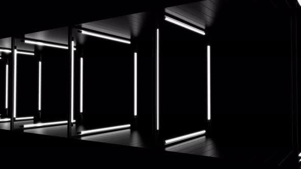 Black White Abstract Neon Light 4K