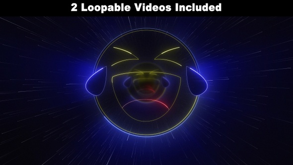 Laughing LOL Emoji Neon Package, Loopable