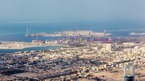 Dubai Dry Docks Shipyard Aerial Timelapse, Stock Footage | VideoHive