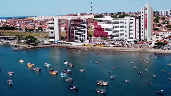 Fortaleza Ceara. Northeast Brazil. Beach lanscape at downtown Fortaleza, Ceara. alt
