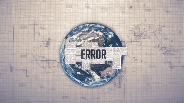 Error Text Animation with Earth Background