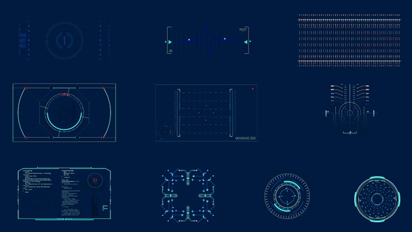 10 Footage Hud UI Elements/ Circles/ Text Placeholder