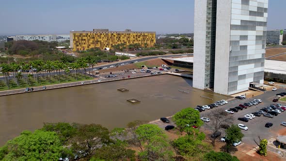 National Congress building at downtown Brasilia Brazil. alt
