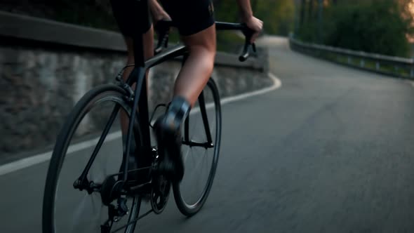 Cyclist Fitness Riding Road Bike For Triathlon Race. Recreation Sport. Triathlete Cyclist Training. alt