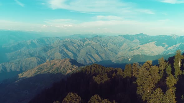 Aerial Mountain Range View Drone Shot Of Uttrakhand(India)