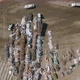 Aerial Footage of Trucks Dumping the Trash Along Air Pollutive Landfill - VideoHive Item for Sale