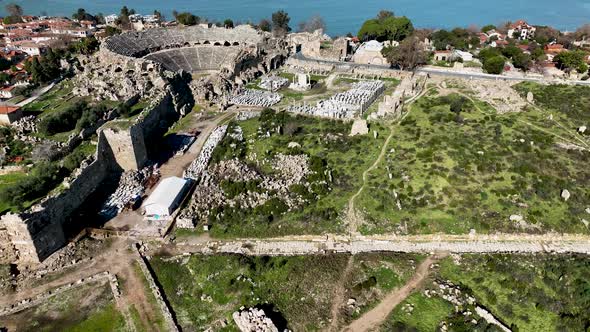 Aerial Footage of the Antique Theater alt