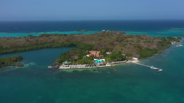 Beautiful Small Island for Luxury Rest Aerial View alt