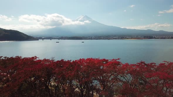 Fuji mountain over Kawaguchiko lake