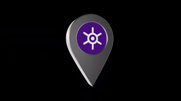3d Animation Map Navigation Pointer With Flag Of Tokyo (Japan) With Alpha Channel - 2K alt