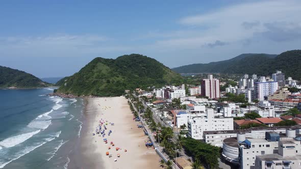 Aerial View of Tropical Beach in Brazil Sunny Day City in Brazil by the Beach