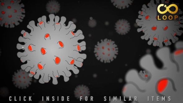 Cartoon Coronavirus Dark Background alt