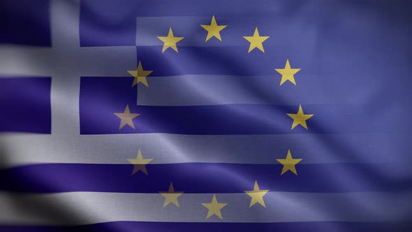 EU Greece Flag Loop Background 4K