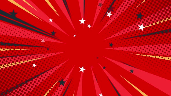 Red Popart Cartoon Comic Background in 4K by Under21-studio | VideoHive