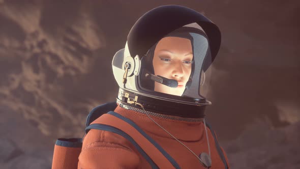 Astronaut On An Alien Desert Planet