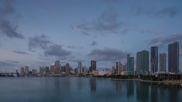 Downtown Miami in Night to day time lapse alt