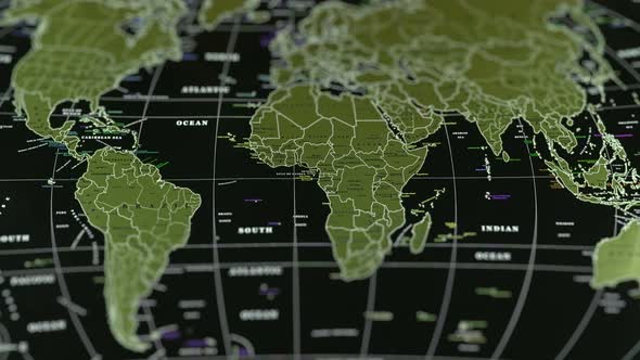Scratch World Map On Black Background