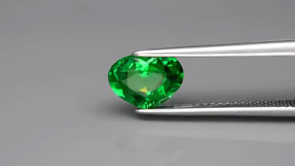 Natural Tsavorite Green Garnet on the Turning Table alt