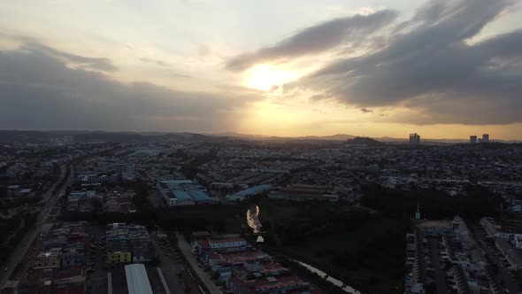 Aerial View Of A Cloudy City