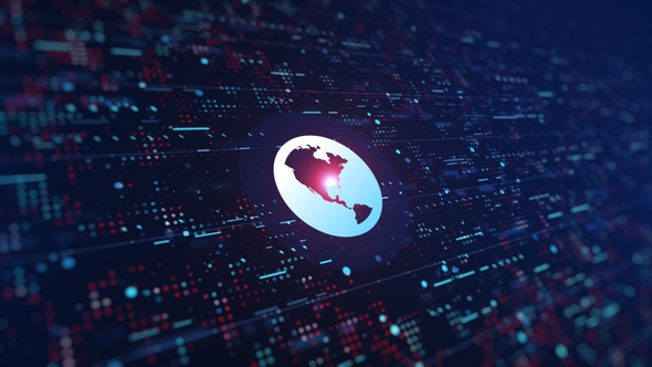 Earth Globe Icon Digital Background alt