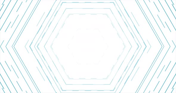 Blue Abstract Futuristic Hexagonal Lines