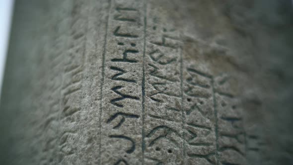 Historical Runic Alphabet Inscription in Tonyukuk Stone Monument Site alt