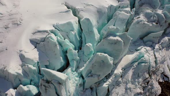 Aerial View Of Glacier And Icebergs In Glacier Lagoon In Switzerland alt