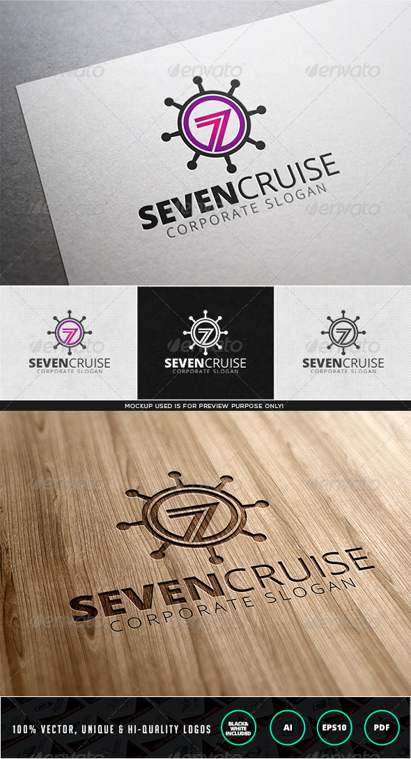 Seven Cruise Logo Template - Numbers Logo Templates