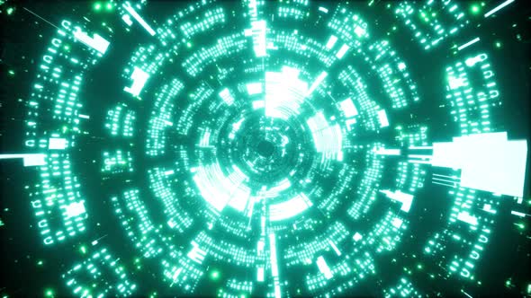 Glowing Binary Number Sci Fi Tunnel 4K 03 alt
