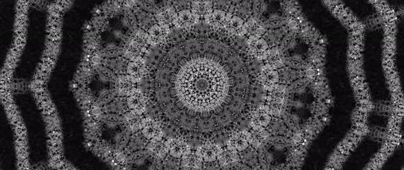 Black and white mandala kaleidoscope
